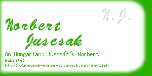 norbert juscsak business card